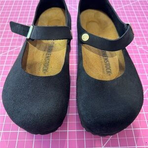 Birkenstock Mantova Black Suede Mary Jane Shoes